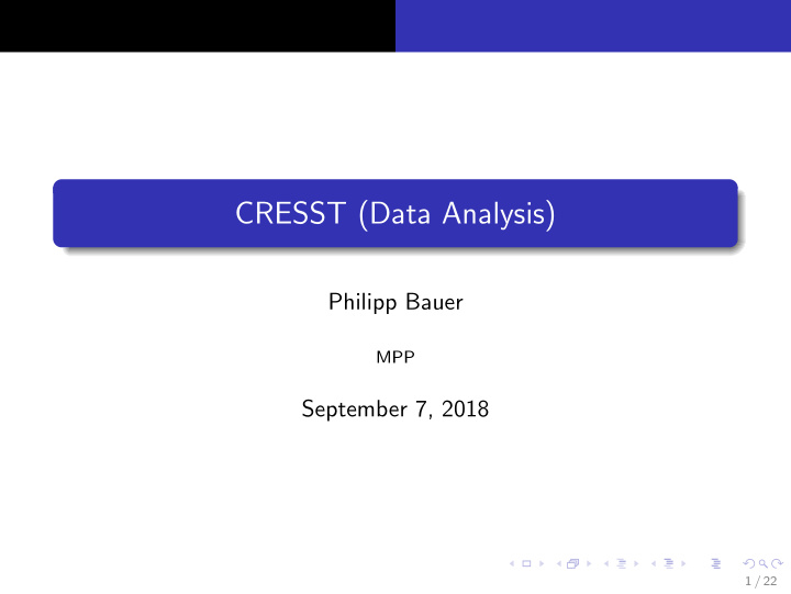 cresst data analysis