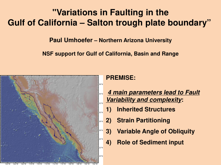 variations in faulting in the