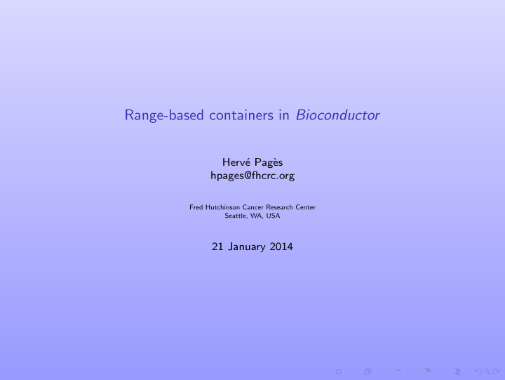 range based containers in bioconductor