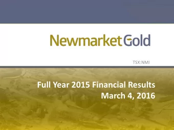 Full Year 2015 Financial Results March 4, 2016  1  Forward Looking Statements Certain information