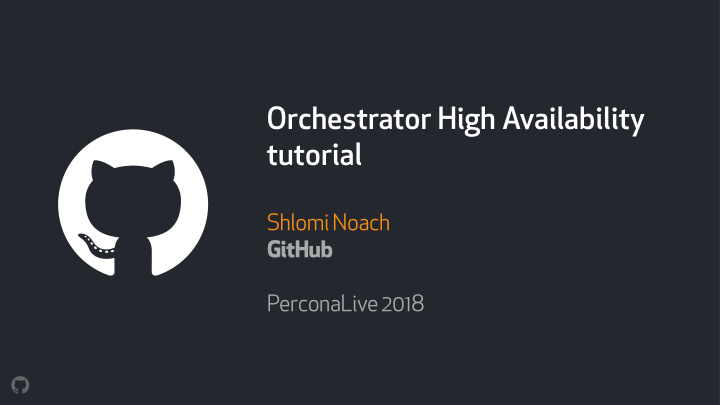 orchestrator high availability tutorial