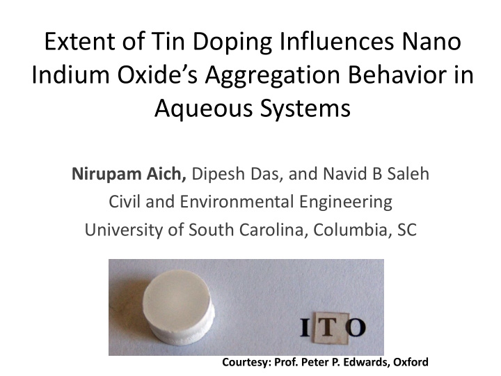 extent of tin doping influences nano indium oxide s
