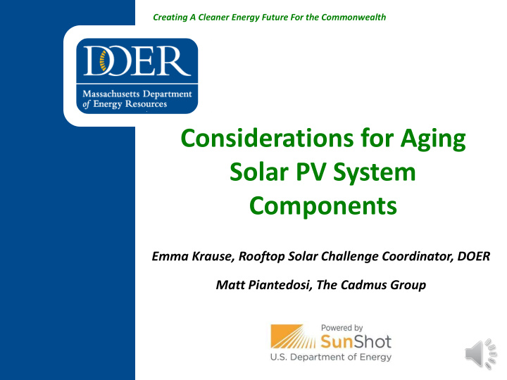 considerations for aging solar pv system components