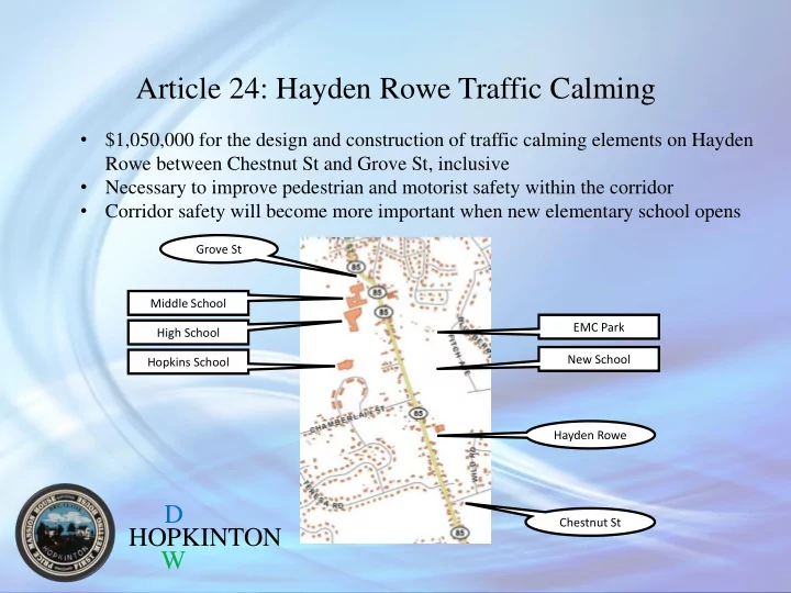 article 24 hayden rowe traffic calming