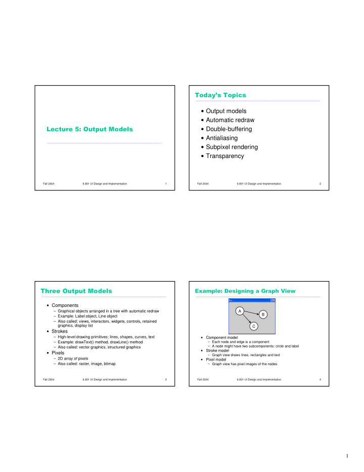 output models automatic redraw