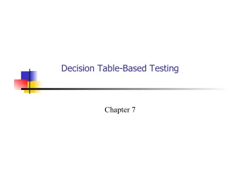 Introductory question  What is a decision table?  A simple non-technical answer?  A