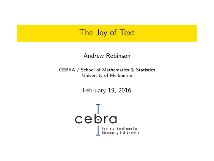 the joy of text