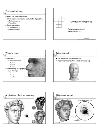 Computer Graphics  Remeshing  Parameterization  Convex mapping  Texture mapping and