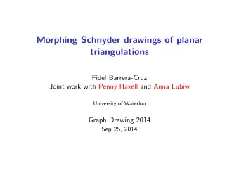 Morphing Schnyder drawings of planar  triangulations  Fidel Barrera-Cruz  Joint work with Penny