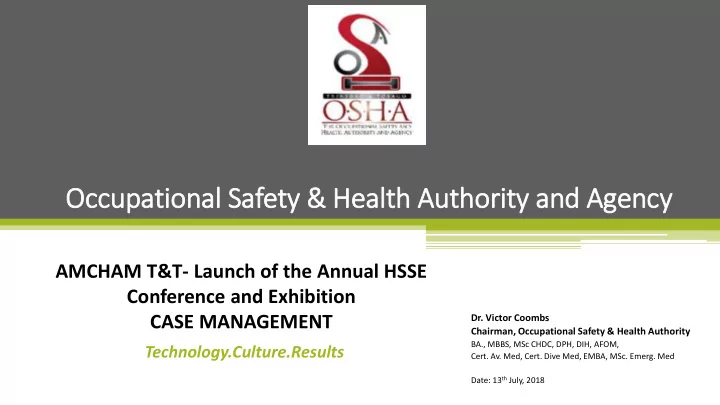 occupational safety amp health authority and agency