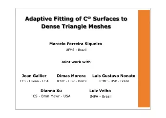 Marcelo Ferreira Siqueira  UFMS - Brazil  Joint work with  Jean Gallier  Dimas Morera  Luis Gustavo