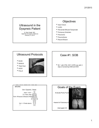 Objectives  Heart Failure  Ultrasound in the  COPD  Dyspneic Patient  Pericardial