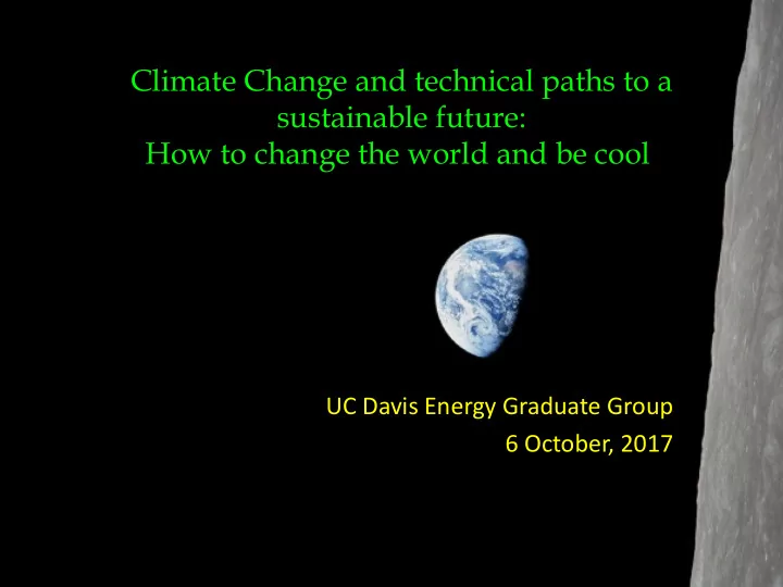 climate change and technical paths to a sustainable