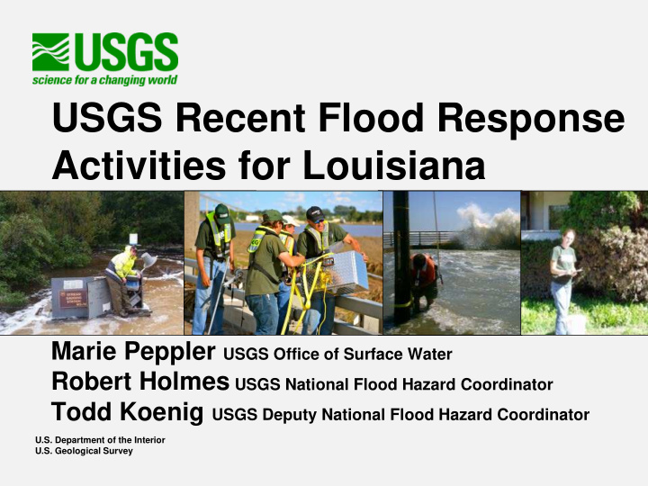 usgs recent flood response activities for louisiana