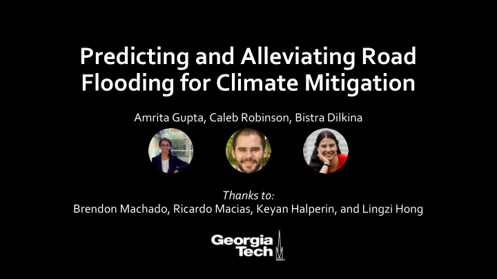 predicting and alleviating road flooding for climate