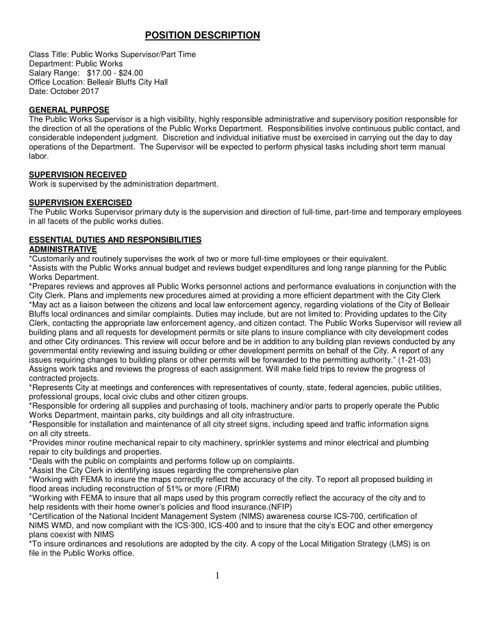 position description