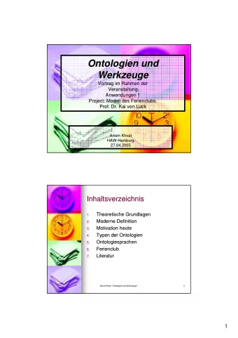 Ontologien und  Ontologien und  Werkzeuge  Werkzeuge  Vortrag im Rahmen der  Vortrag im Rahmen der