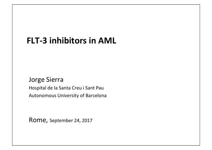 flt 3 inhibitors in aml