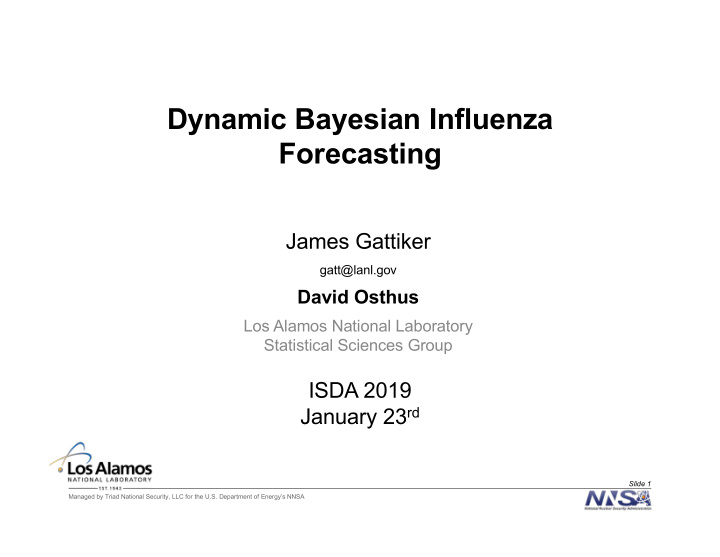 dynamic bayesian influenza forecasting