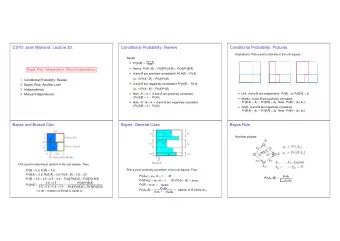 CS70: Jean Walrand: Lecture 23.  Conditional Probability: Review  Conditional Probability: Pictures