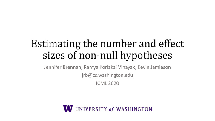 sizes of non null hypotheses