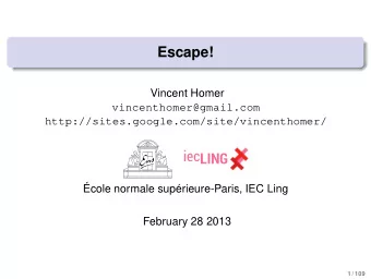 iec  LING  cole normale suprieure-Paris, IEC Ling  February 28 2013  1 / 109  Foreword: