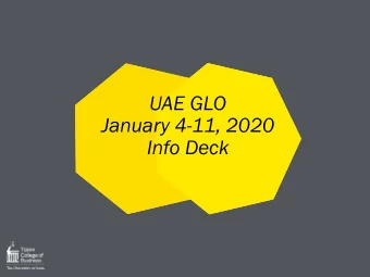 UAE GLO  January 4-11, 2020  Info Deck  Course Information  Seminar in International Business:
