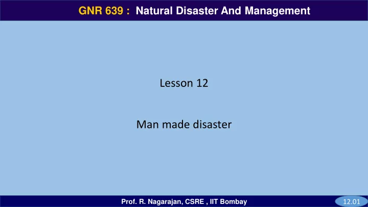 lesson 12 man made disaster