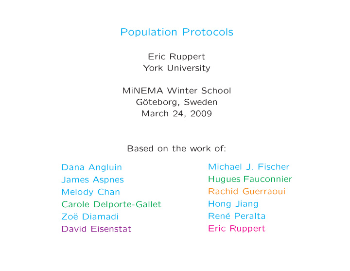 population protocols