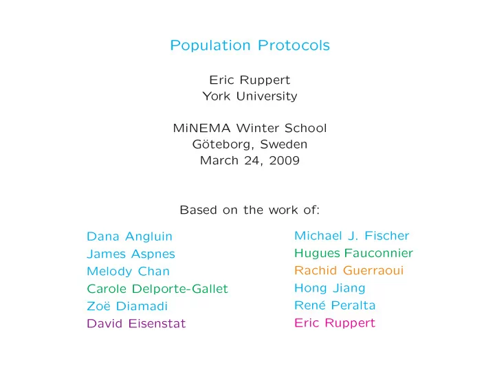 population protocols