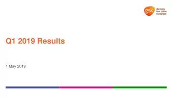 Q1 2019 Results  1 May 2019  Cautionary statement regarding  forward-looking statements This