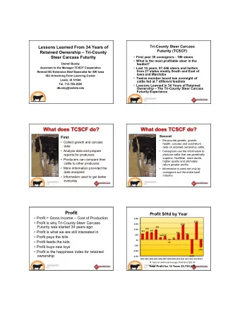 What does TCSCF do?  What does TCSCF do?  Second  First  We provide genetic, growth,  Collect