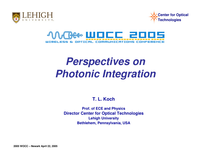 perspectives on photonic integration