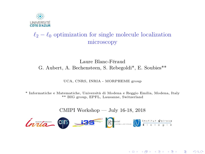 2 0 optimization for single molecule localization