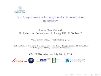 2   0 optimization for single molecule localization  microscopy  Laure Blanc-Fraud  G.