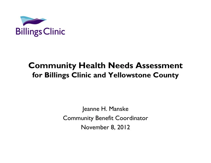 community health needs assessment