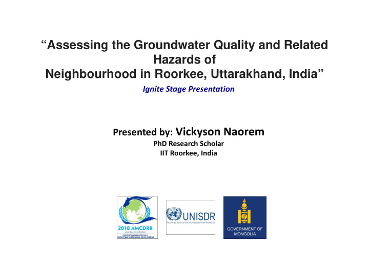 assessing the groundwater quality and related hazards of