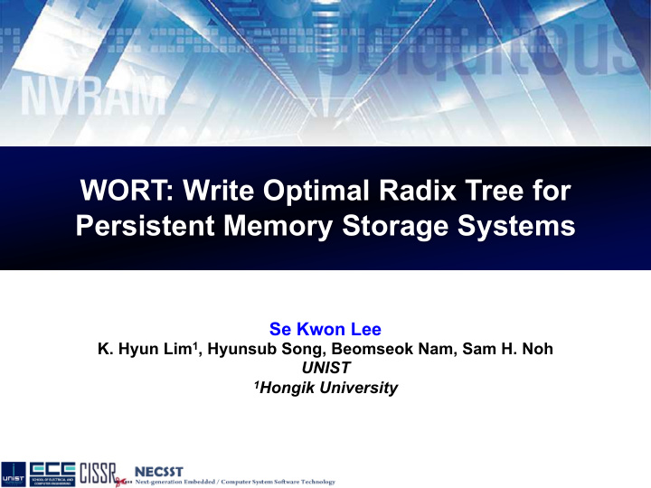 wort write optimal radix tree for persistent memory
