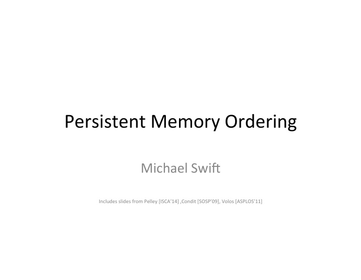 persistent memory ordering