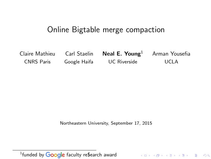 online bigtable merge compaction