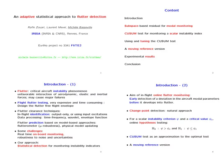 content an adaptive statistical approach to flutter
