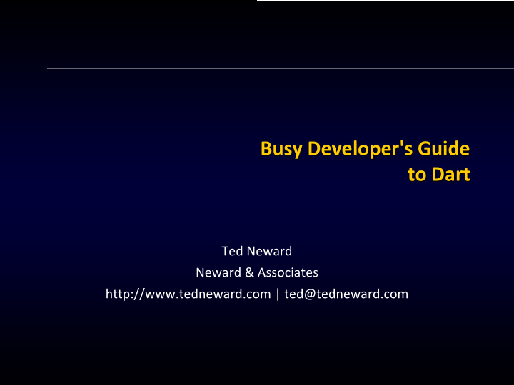 busy developer s guide to dart