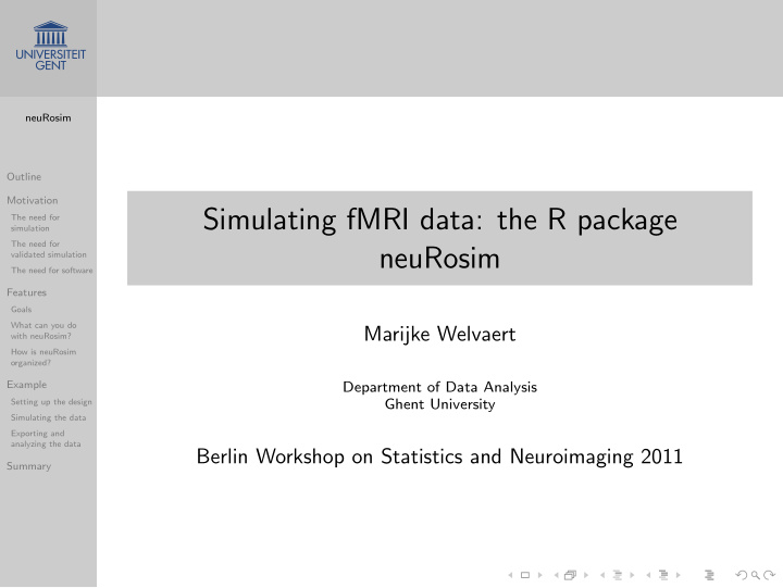 simulating fmri data the r package