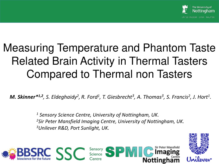 measuring temperature and phantom taste