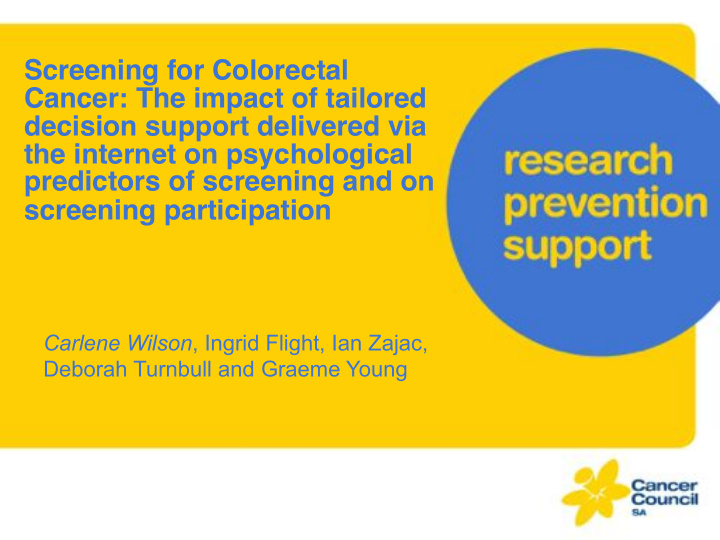 screening for colorectal cancer the impact of tailored