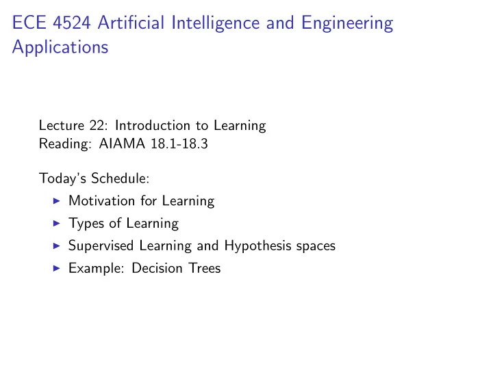 ece 4524 artificial intelligence and engineering