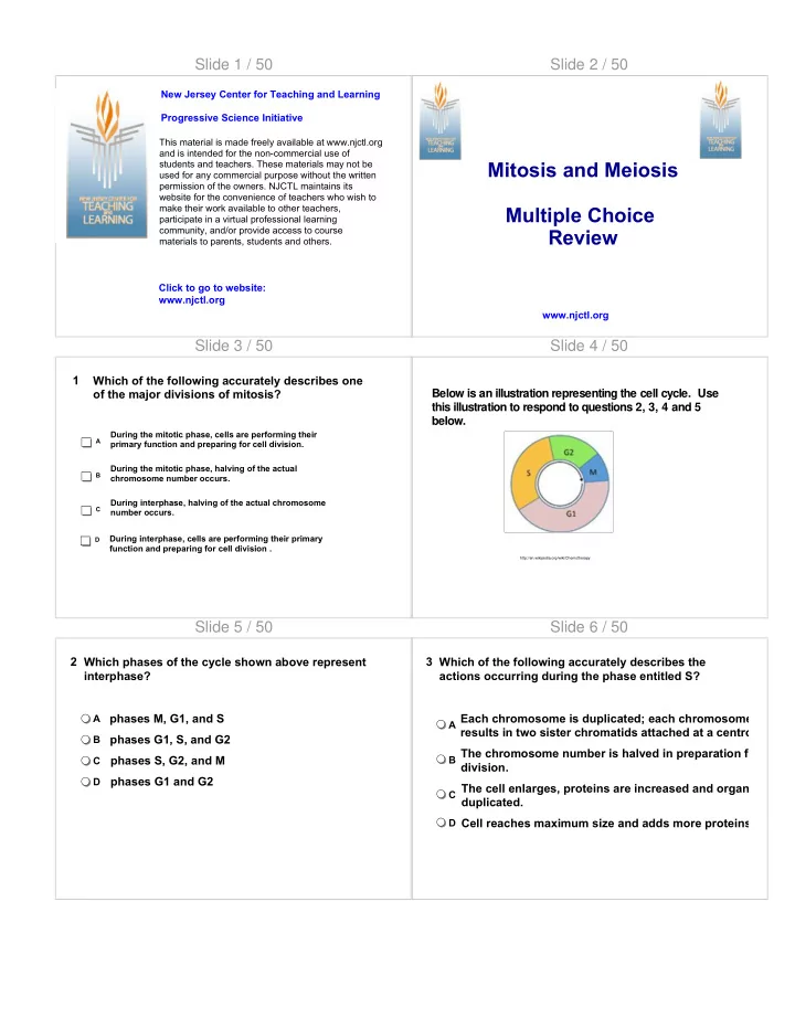 mitosis and meiosis
