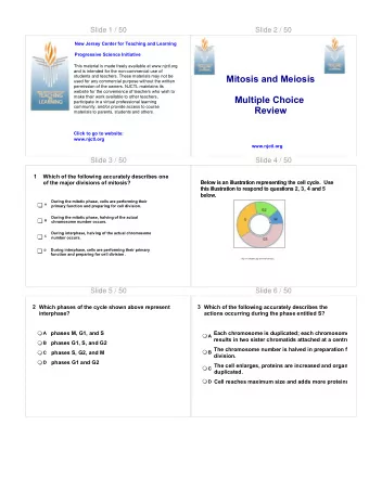 Mitosis and Meiosis  used for any commercial purpose without the written  permission of the owners.