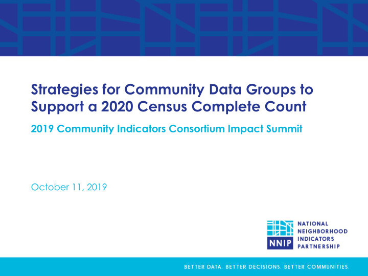 strategies for community data groups to