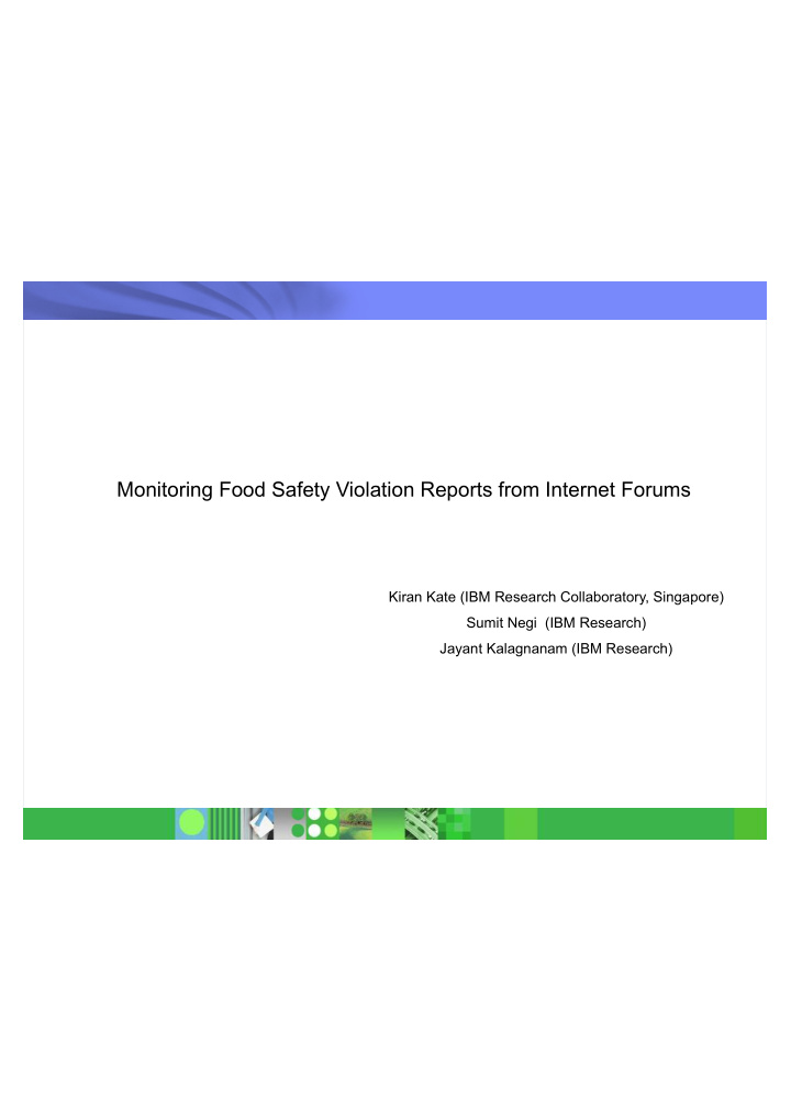 monitoring food safety violation reports from internet